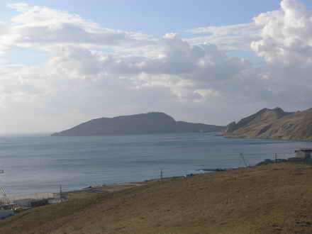 Dvuyakornaya Bay, the construction of slipways