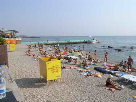 The beach, mooring pleasure boats