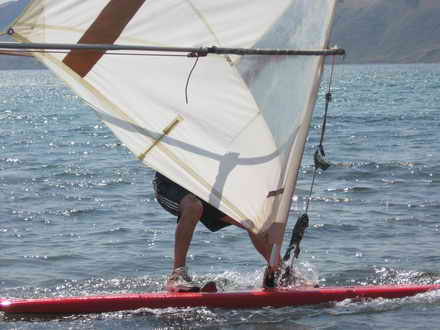 Boom, mast, sail, board