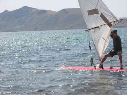 Windsurfer in Dvuyakornaya Bay