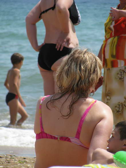 Holidaymakers on the beach