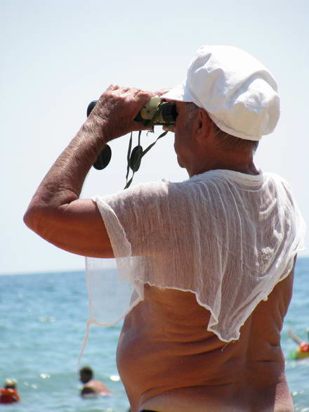 Man looking at sea