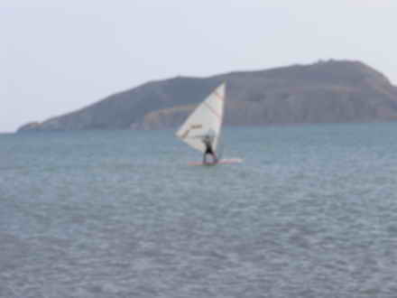 Windsurfer in the focus not