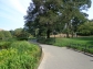 Well-maintained trails with benches in Central Park