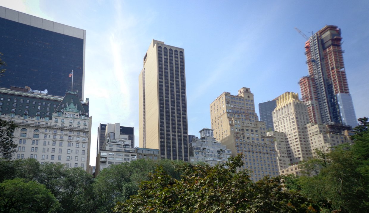 Manhattan skyscrapers. Map of Manhattan